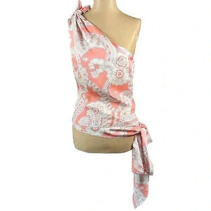 ZARA WOMAN Floral One Shoulder Blouse